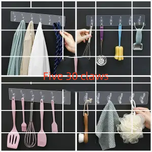 Barre de crochets adhésive transparente — 6 crochets – Image 5