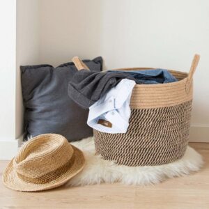 Panier à linge en coton et lin — 30 L
