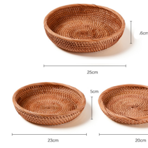 Panier de rangement en rotin tressé main