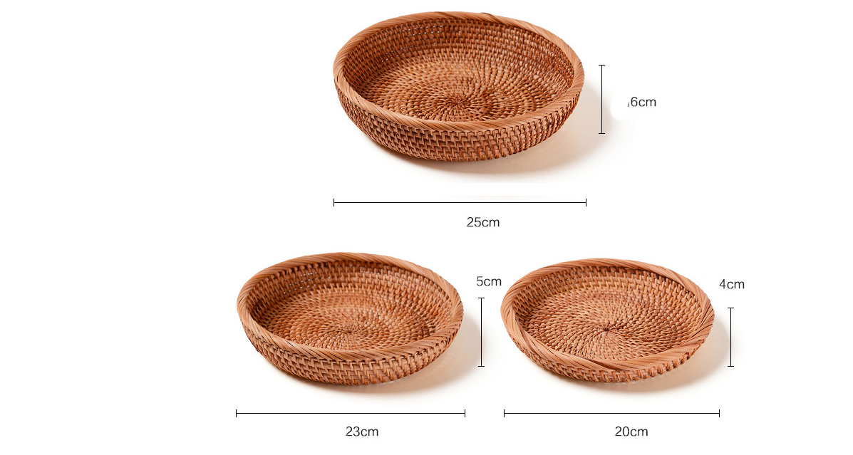 Panier de rangement en rotin tressé main