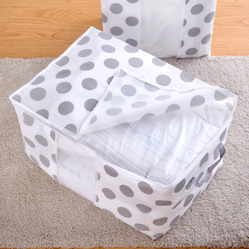 Boîte de rangement en tissu pour vêtements — 2 tailles, pois ou étoiles – Image 2