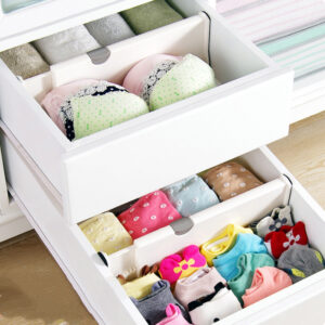 Boîte de rangement ajustable à séparateur pour placard