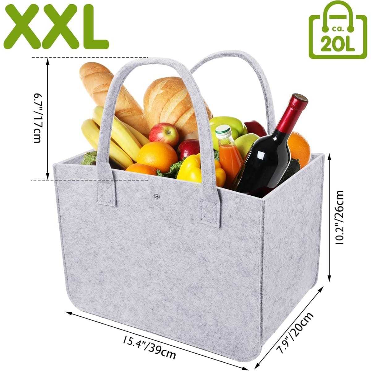 Sac de rangement en feutrine — gris bicolore – Image 3