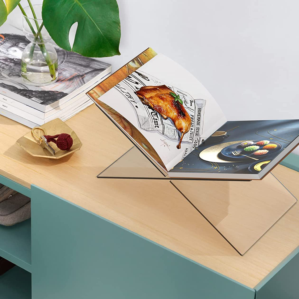Présentoir de bureau en acrylique pour livres, albums et magazines