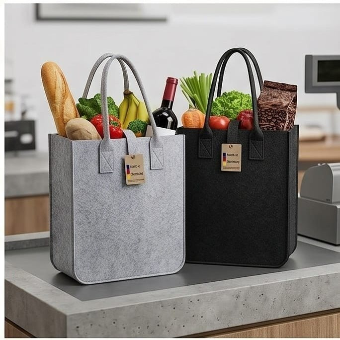 Sac de rangement en feutrine — gris bicolore