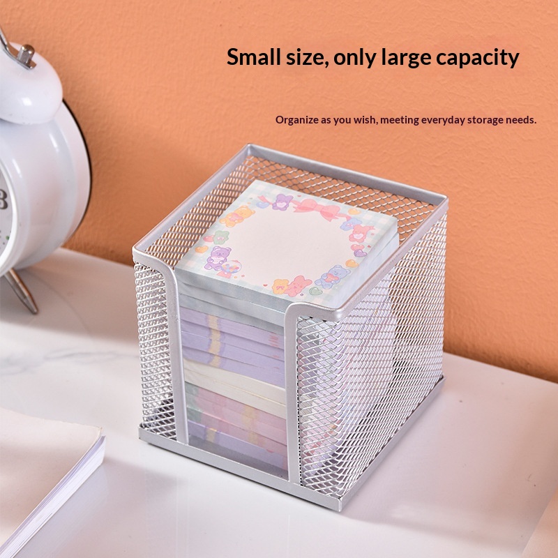 Organisateur de bureau en grille métallique pour notes et petits objets – Image 4