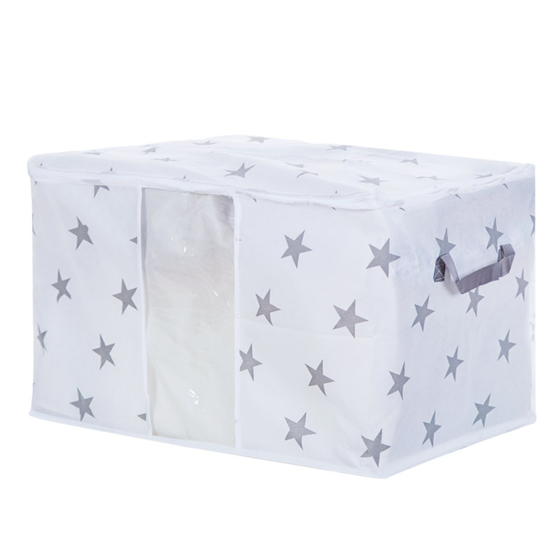 Boîte de rangement en tissu pour vêtements — 2 tailles, pois ou étoiles – Image 3