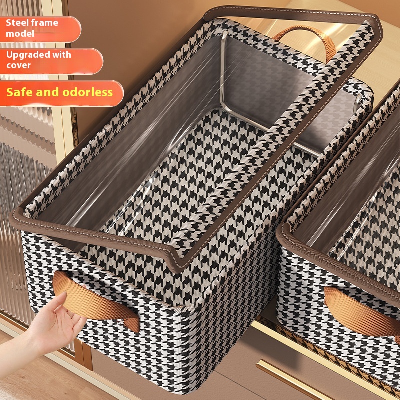 Boîte de rangement en tissu à armature en acier — pliable – Image 2