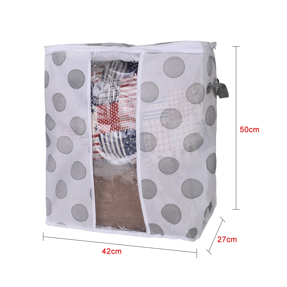 Boîte de rangement en tissu pour vêtements — 2 tailles, pois ou étoiles – Image 5